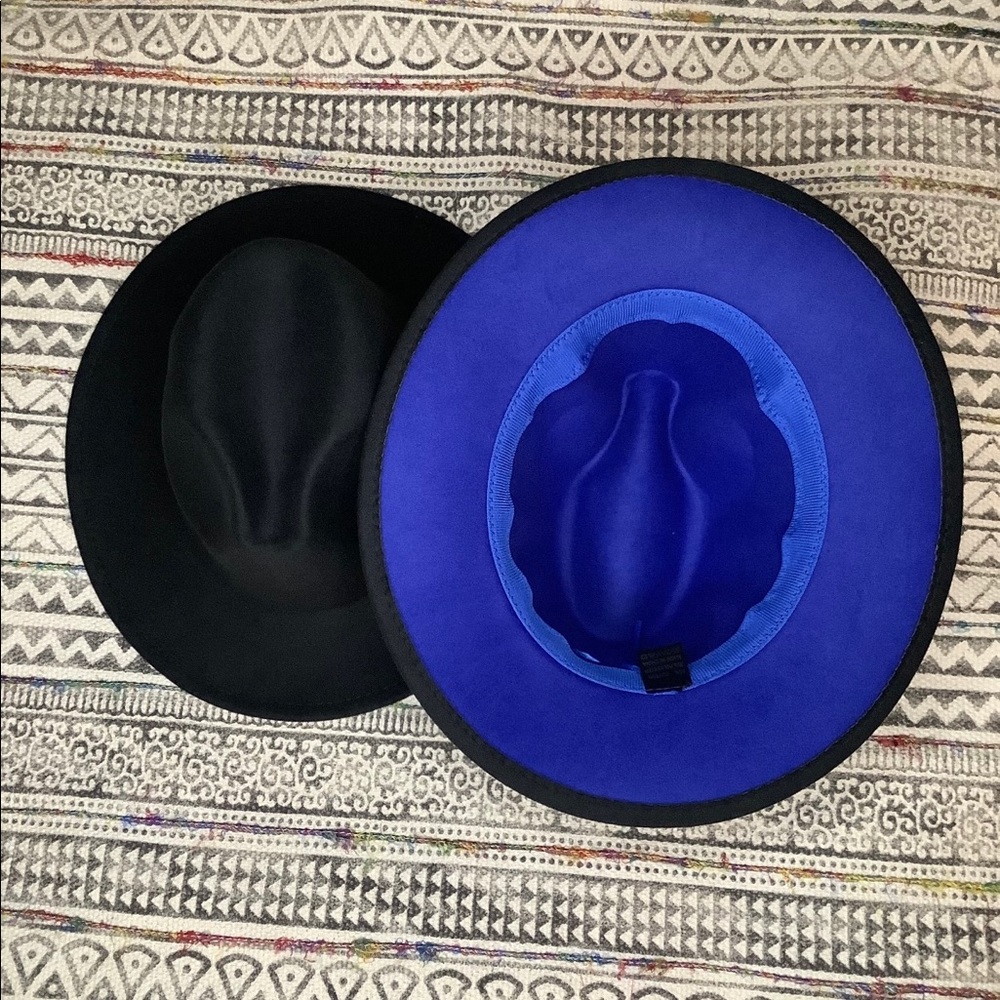 Black Fedora/ Royal Blue Bottom